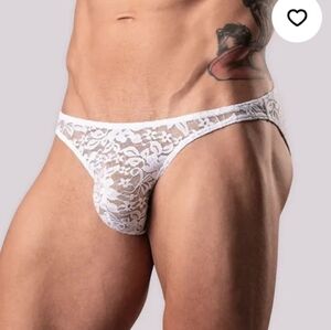 Malepower white lace thong